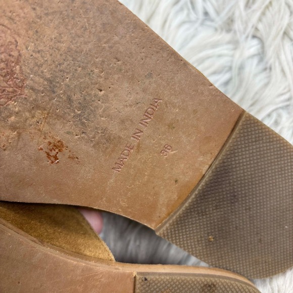 Free People Women's 36 US 6 Brown Tan Suede Coronada Mule Slip On Boho - Picture 6 of 6